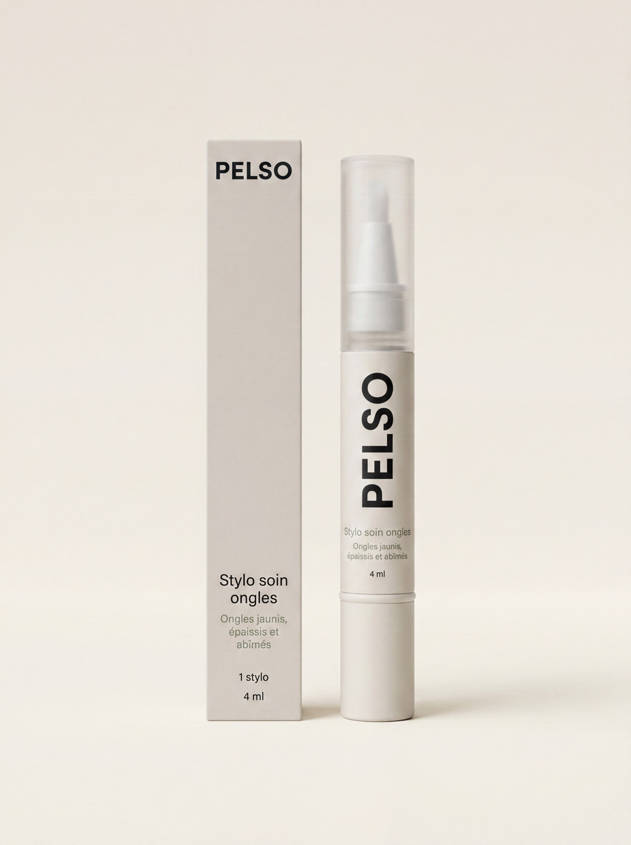 PELSO Stylo Soin Ongles - Packaging blanc minimal